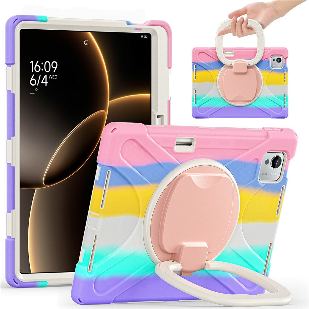For Xiaomi Pad 7 Ultra Case TPU + PC + Silicone Tablet Cover Swivel Kickstand Handle Grip