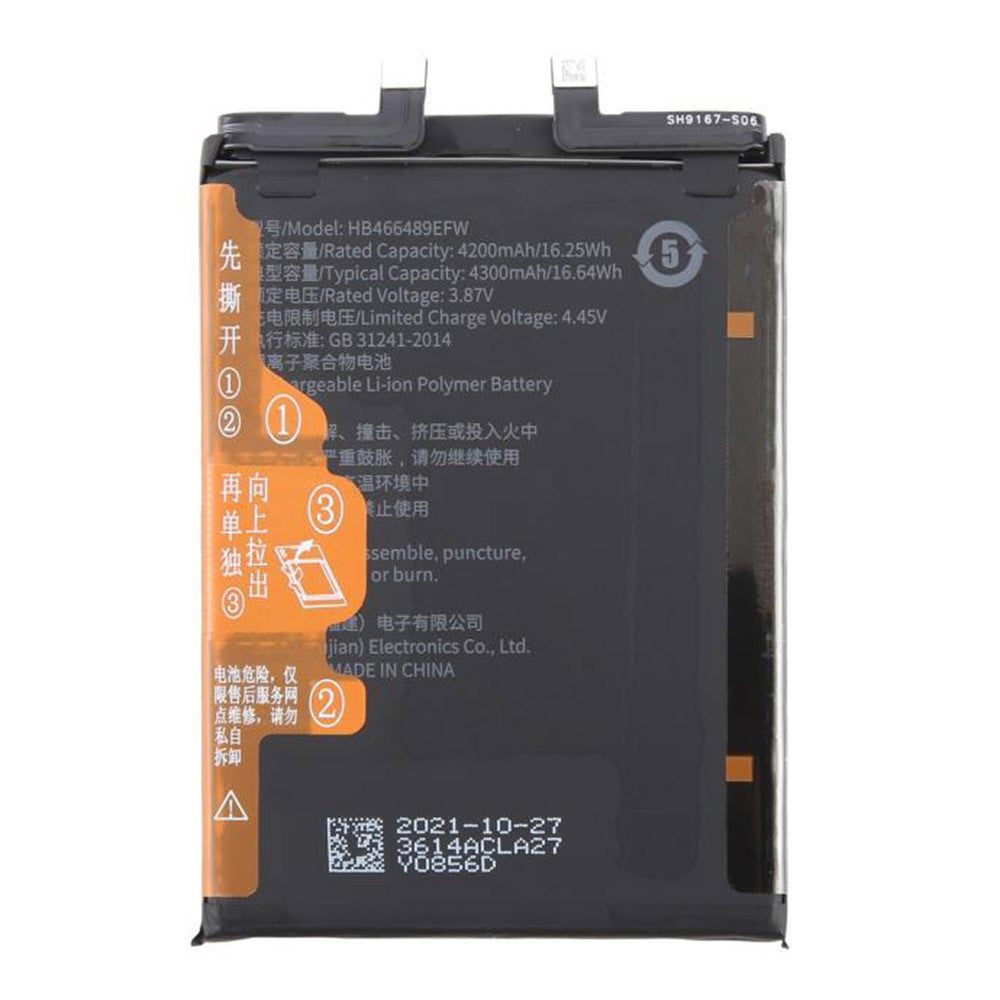 For Honor X20 3.87V 4200mAh Li-Polymer batterisamling (uden logo) (Kode: HB466489EFW)