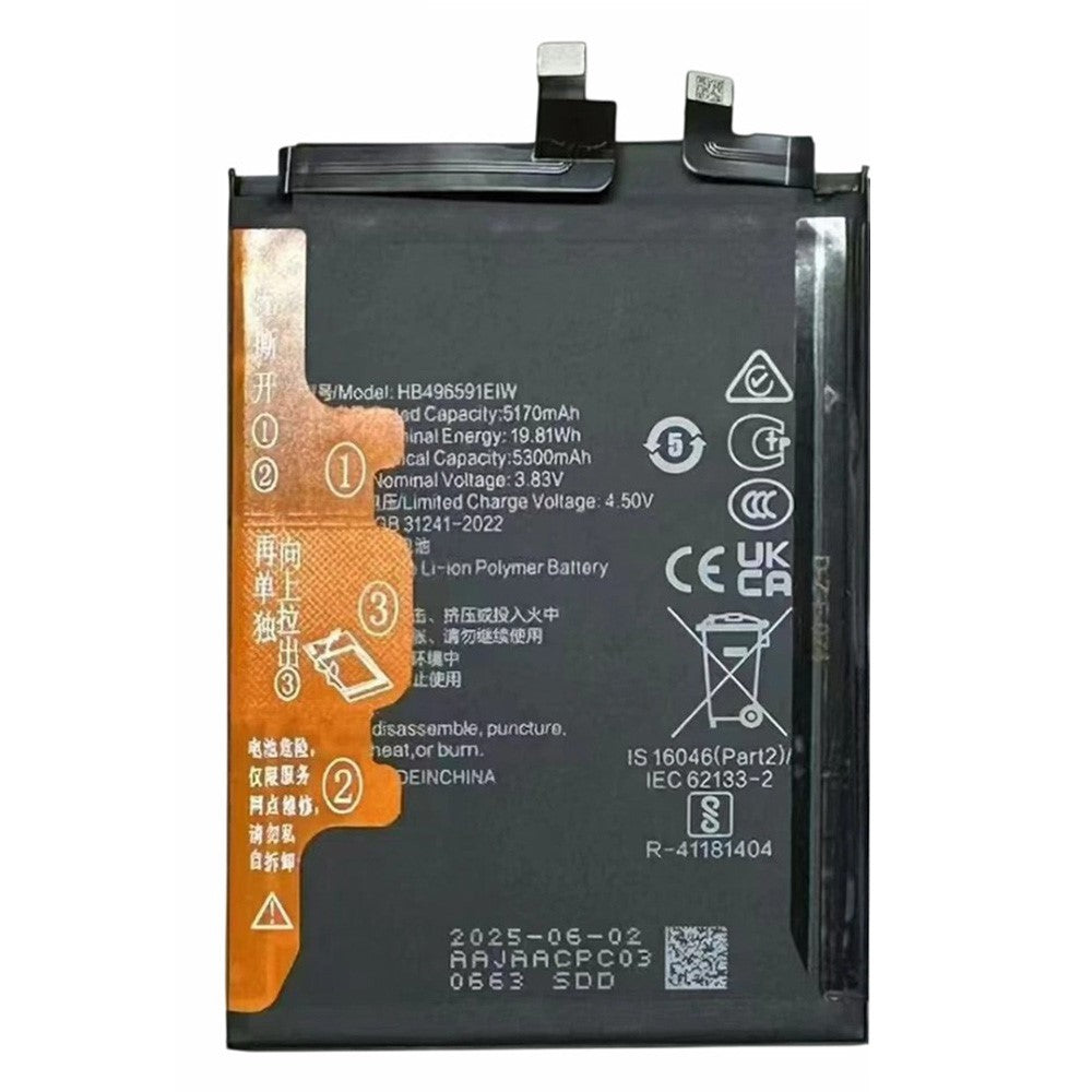 For Honor GT 3.83V 5170mAh Li-Polymer Battery Assembly Part (Without Logo) (Encode: HB496591EIW)