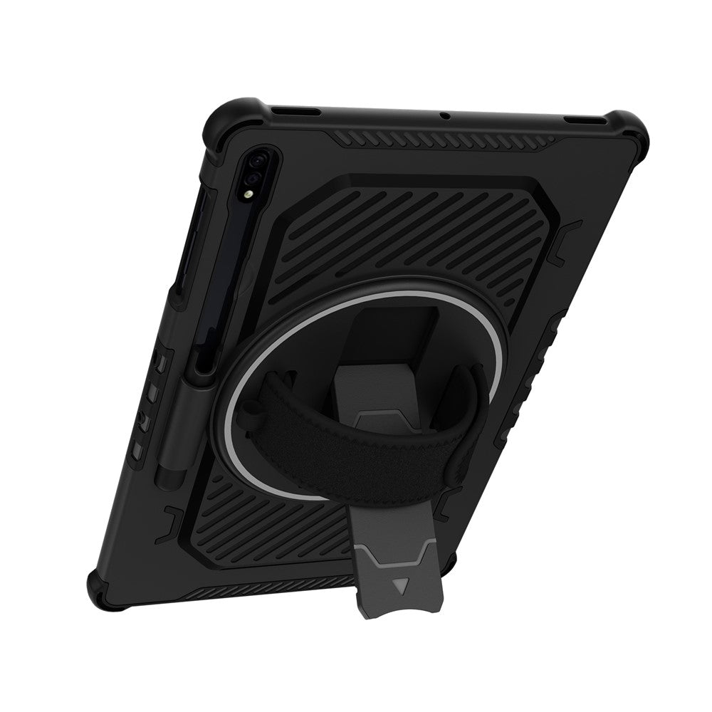 Støttefods-etui til Samsung Galaxy Tab S10+ / S9+ / S8+ / S7+ / S7 FE PC + TPU Stødabsorberende tabletcover med håndrem / penneholder