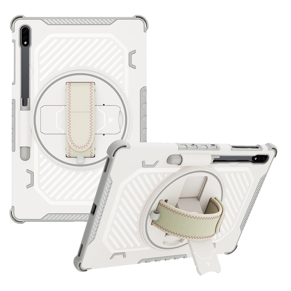 Støttefods-etui til Samsung Galaxy Tab S10+ / S9+ / S8+ / S7+ / S7 FE PC + TPU Stødabsorberende tabletcover med håndrem / penneholder