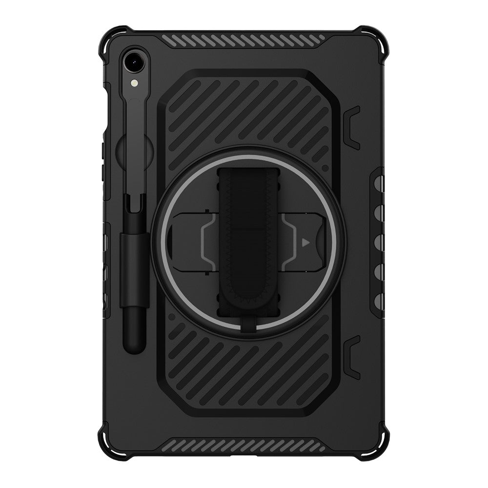 Kickstand Case for Samsung Galaxy Tab S10 FE / S10 Lite / S9 FE / S9 / S8 / S7 PC + TPU Shockproof Tablet Cover with Hand Strap / Pen Slot