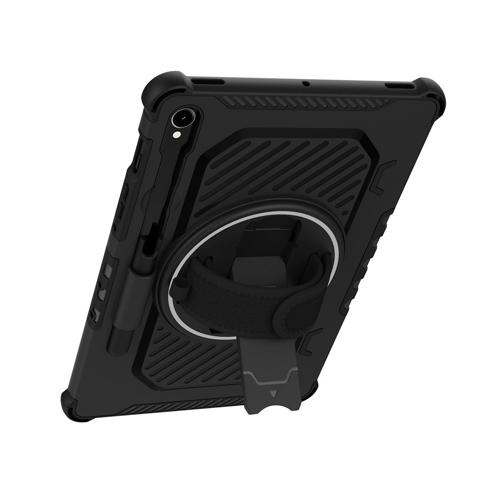 Kickstand Case for Samsung Galaxy Tab S10 FE / S10 Lite / S9 FE / S9 / S8 / S7 PC + TPU Shockproof Tablet Cover with Hand Strap / Pen Slot