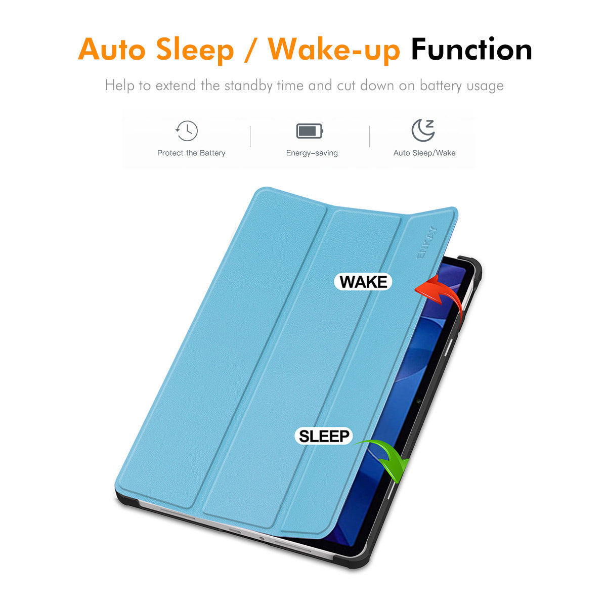 ENKAY HAT PRINCE For Xiaomi Redmi Pad 2 11 Trifold Stand Cover  PU Leather+PC Tablet Case with Auto Wake / Sleep