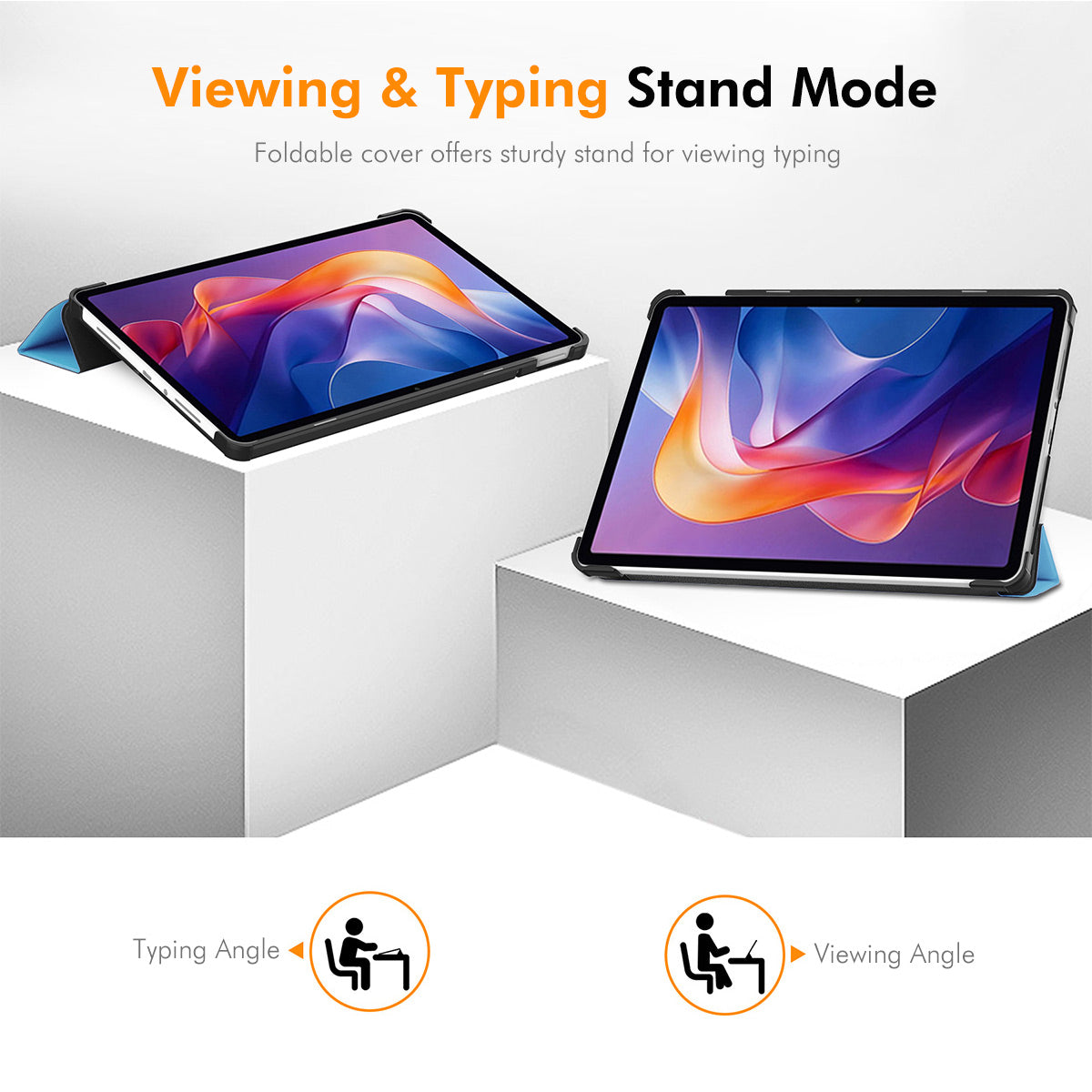 ENKAY HAT PRINCE For Xiaomi Redmi Pad 2 11 Trifold Stand Cover  PU Leather+PC Tablet Case with Auto Wake / Sleep