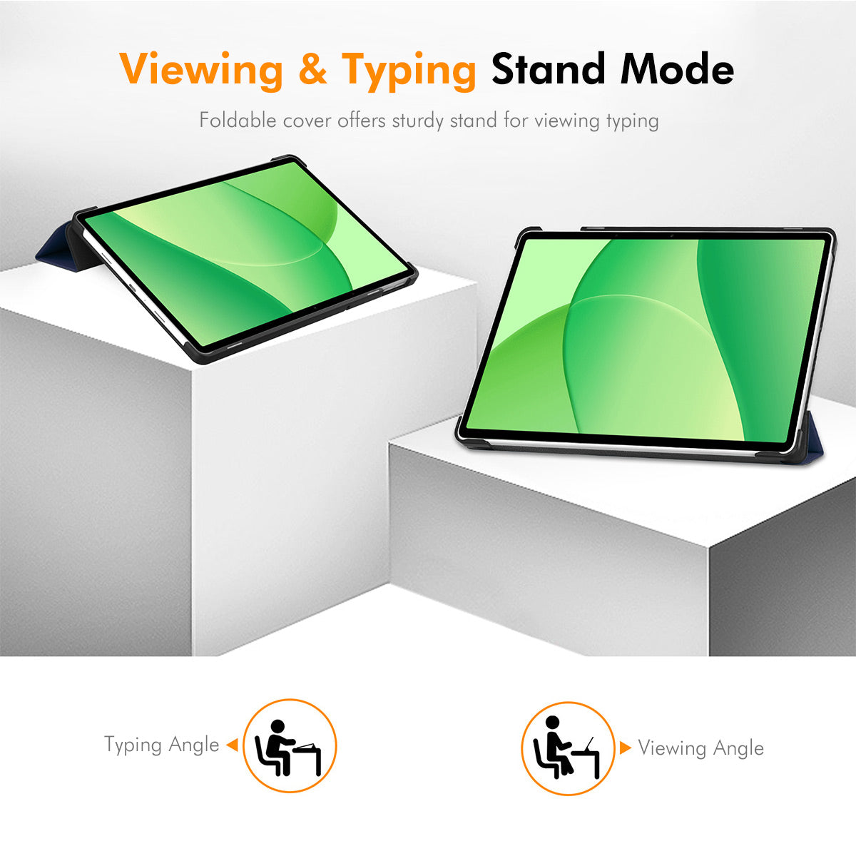 ENKAY HAT PRINCE til Oppo Pad SE Trifold Stand Cover PU-læder+PC tabletcover med automatisk vågne-/dvalefunktion