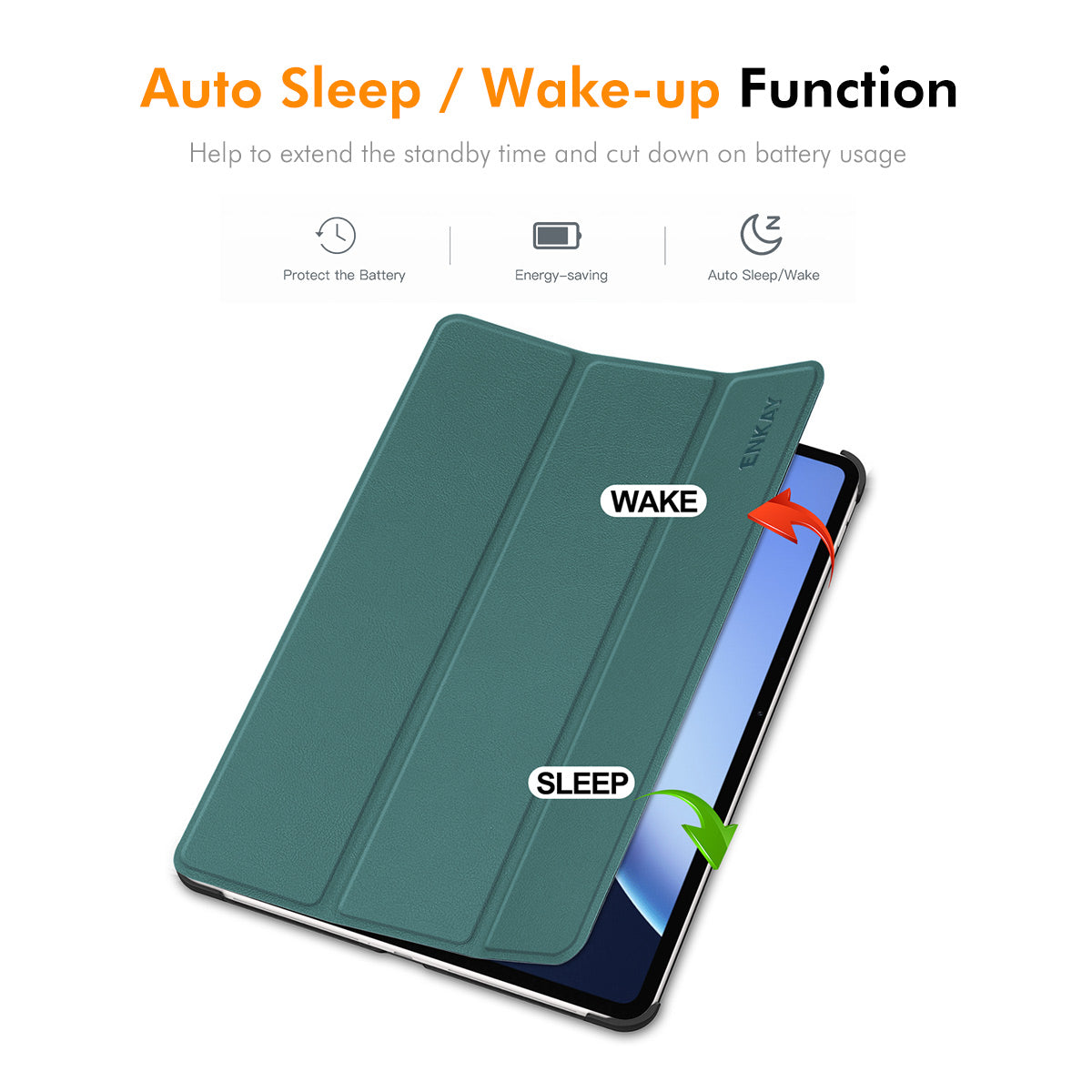 ENKAY HAT PRINCE För OnePlus Pad 2 Pro / OnePlus Pad 3 Trifold Stativfodral PU-läder + PC Surfplatta med Automatisk Väckning/Sömn