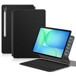 Til Samsung Galaxy Tab S10 FE+ magnetisk flydende Bluetooth-kompatibelt tastatur (russisk) + tabletetui i læder