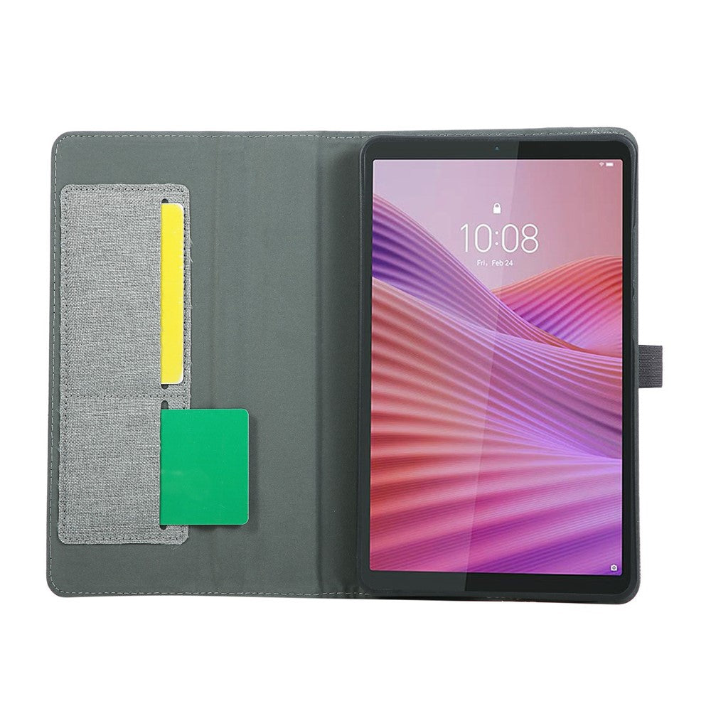 For Lenovo Tab K9 / Tab One Case with Stand Card Holder Cloth Texture Leather Tablet Cover
