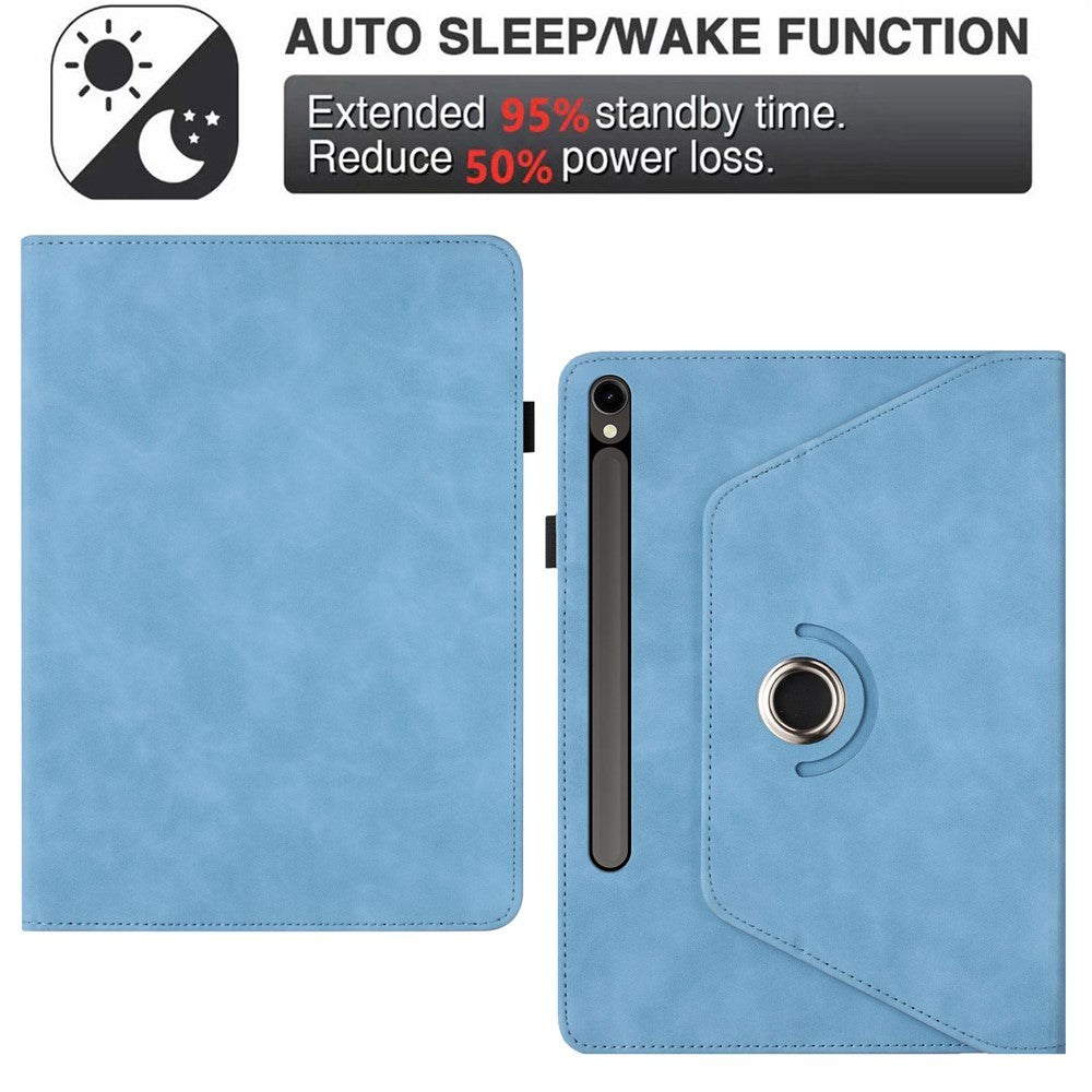 Tabletcover til Samsung Galaxy Tab S10 FE / S9 FE / S9 Roterende stander Ensfarvet PU-lædercover