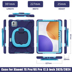 For Xiaomi Pad 7S Pro 12.5  /  6S Pro 12.4 Case Kickstand TPU + PC + Silicone Tablet Cover