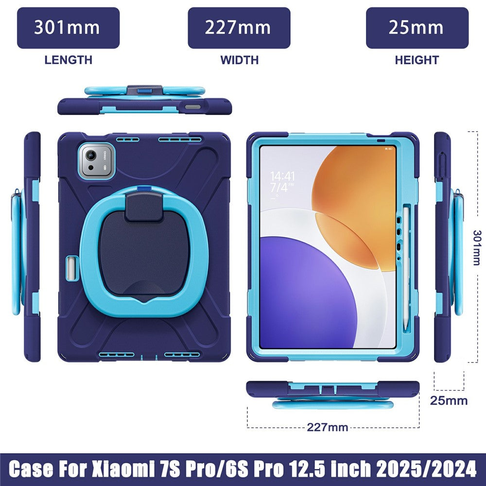 For Xiaomi Pad 7S Pro 12.5  /  6S Pro 12.4 Case Kickstand TPU + PC + Silicone Tablet Cover