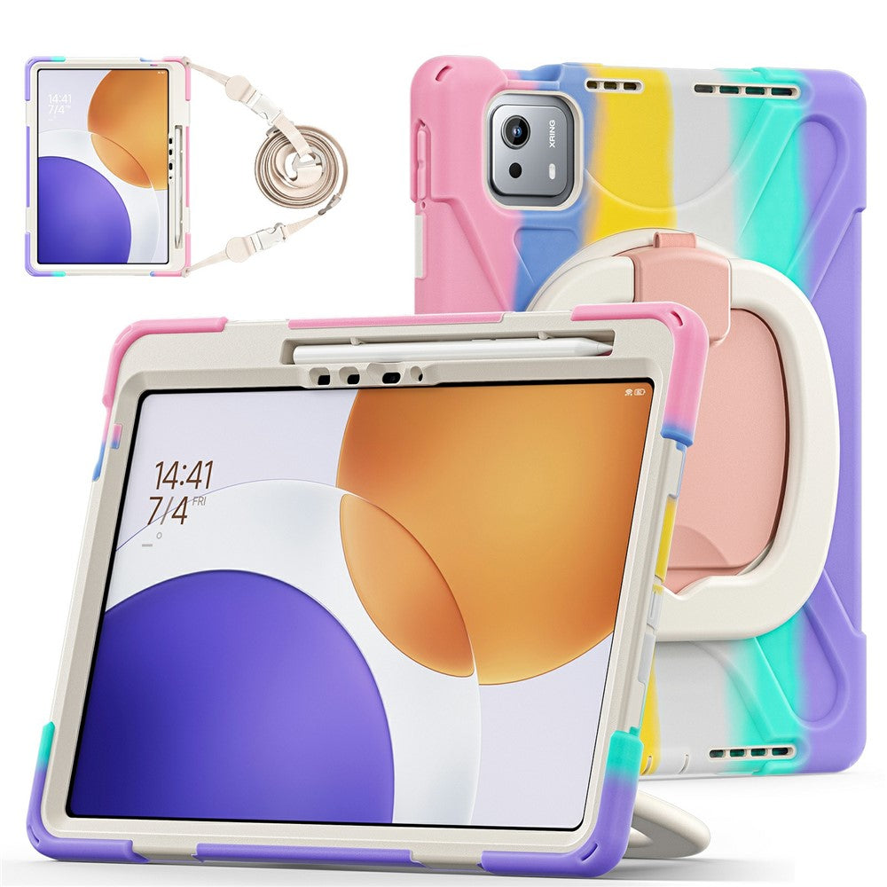 For Xiaomi Pad 7S Pro 12.5  /  6S Pro 12.4 Case with Shoulder Strap TPU + PC + Silicone Kickstand Tablet Cover