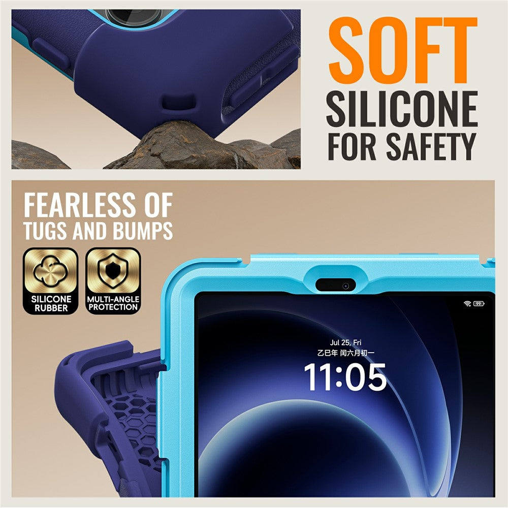 For Xiaomi Pad Mini / Redmi K Pad Case TPU + PC + Silicone Tablet Cover Swivel Kickstand Handle Grip