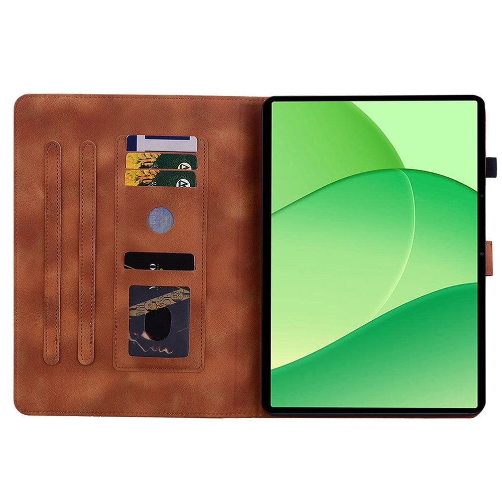 For OnePlus Pad Lite / Oppo Pad SE Case Lily Flower Imprint Card Slots Leather Tablet Cover