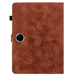 For OnePlus Pad Lite / Oppo Pad SE Case Lily Flower Imprint Card Slots Leather Tablet Cover