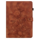 For OnePlus Pad Lite / Oppo Pad SE Case Lily Flower Imprint Card Slots Leather Tablet Cover