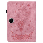 For OnePlus Pad Lite / Oppo Pad SE Case Card Holder Anti-Scratch Leather Cover Rose Flower Imprint