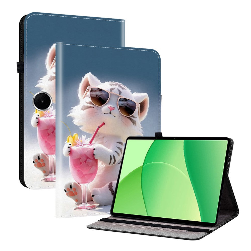 For OnePlus Pad Lite / Oppo Pad SE Leather Case Pattern Printed Stand Tablet Cover with Card Slots