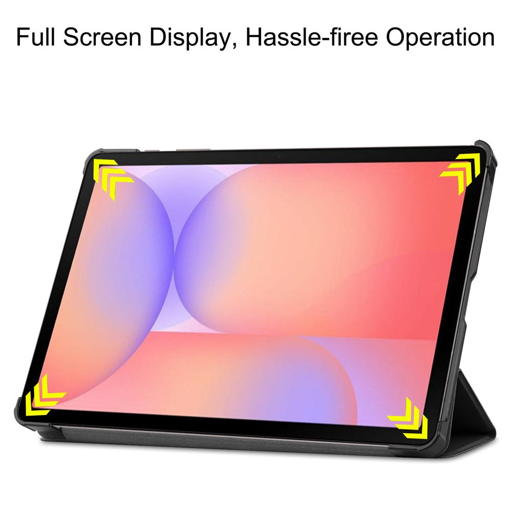 Til Samsung Galaxy Tab S10 Lite Cover, Tre-foldbart Stand Læder Tablet Cover med Fuld Kropsbeskyttelse, Slankt Beskyttende Design