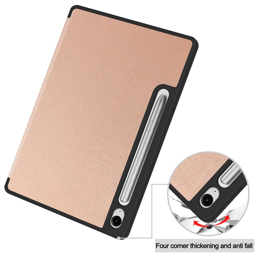Til Samsung Galaxy Tab S10 Lite Stativ Etui Stødabsorberende Læder Tablet Cover med Penneholder