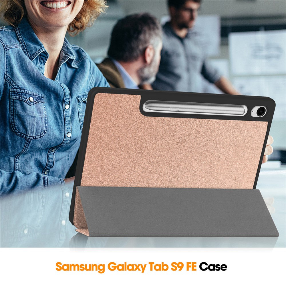 Til Samsung Galaxy Tab S10 Lite Stativ Etui Stødabsorberende Læder Tablet Cover med Penneholder