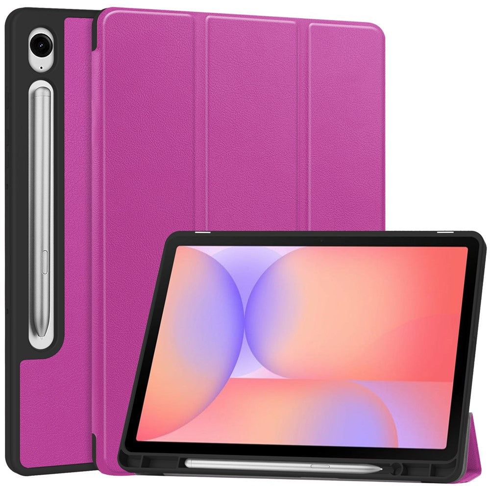 Til Samsung Galaxy Tab S10 Lite Stativ Etui Stødabsorberende Læder Tablet Cover med Penneholder