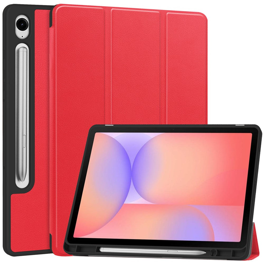 Til Samsung Galaxy Tab S10 Lite Stativ Etui Stødabsorberende Læder Tablet Cover med Penneholder