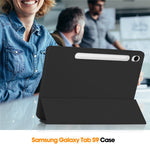 For Samsung Galaxy Tab S10 Lite Case Trifold Stand Solid Color Leather Tablet Cover with Pen Slot