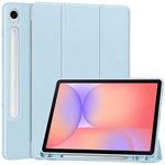For Samsung Galaxy Tab S10 Lite Case Trifold Stand Solid Color Leather Tablet Cover with Pen Slot
