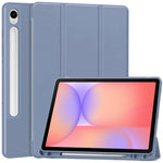 For Samsung Galaxy Tab S10 Lite Case Trifold Stand Solid Color Leather Tablet Cover with Pen Slot