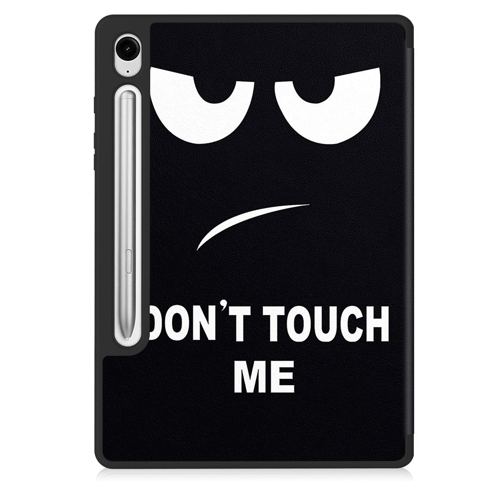 For Samsung Galaxy Tab S10 Lite Tablet Case Pattern Printing Tri-Fold Stand Leather + TPU Cover with Pen Holder