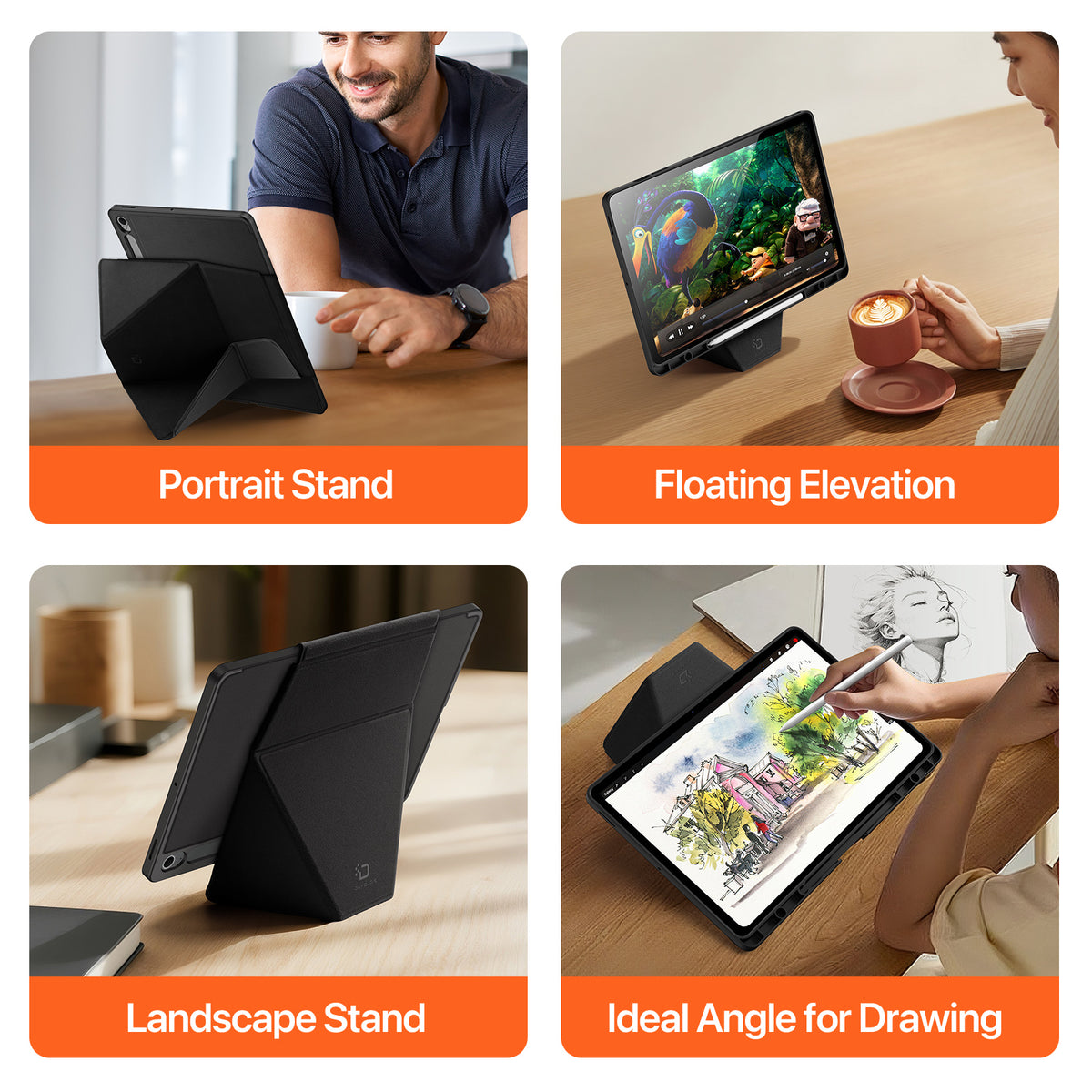 DUX DUCIS Til Samsung Galaxy Tab S10 FE+ Tablet Cover Vers Series Multifunktionelt Foldestativ Læderomslag