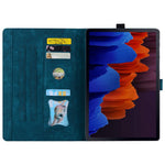 Läderfodral till Samsung Galaxy Tab S11 Ultra / S10 Ultra / S9 Ultra / S8 Ultra, Korthållare Surfplatta Stativ Folio Fodral Blomma Katt