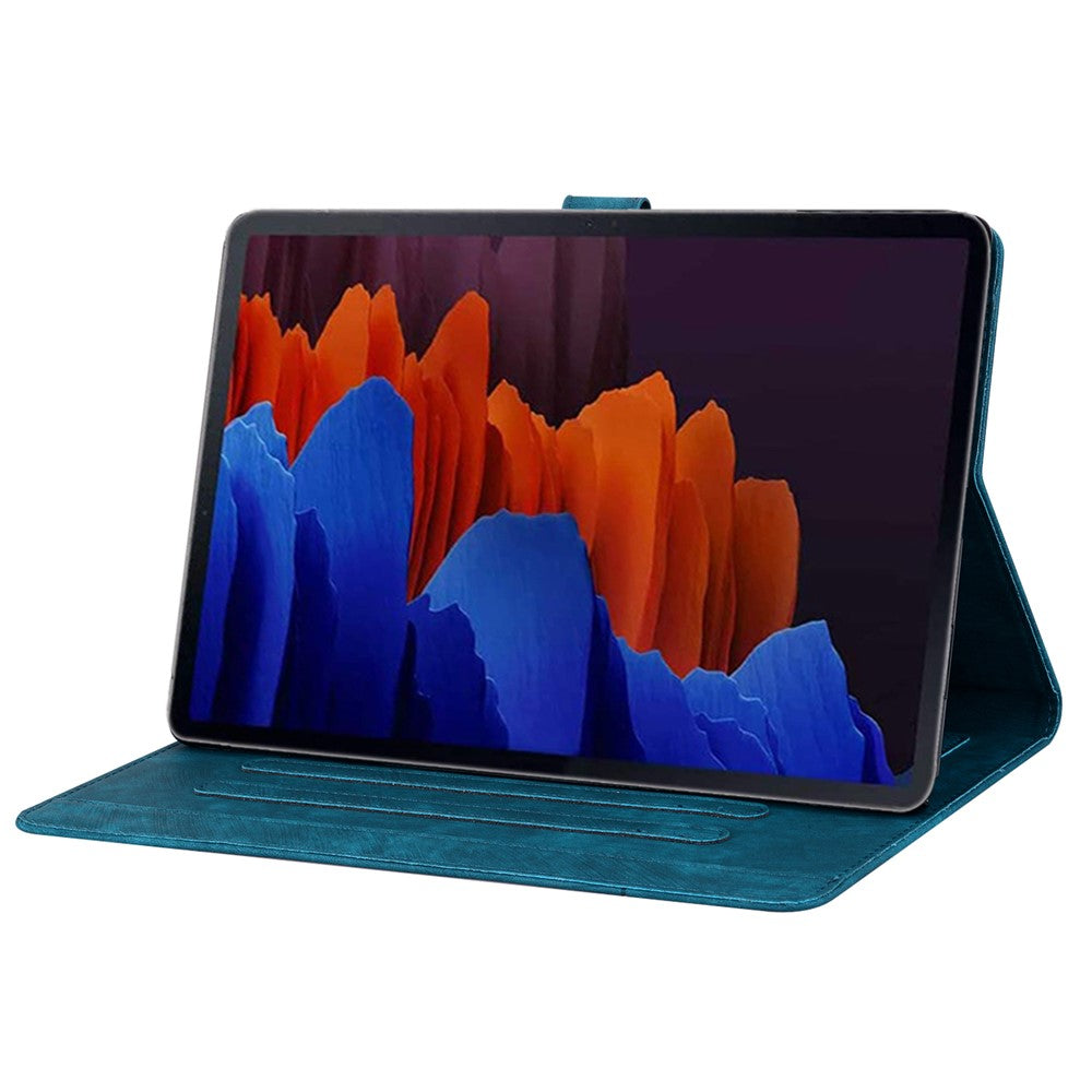 Läderfodral till Samsung Galaxy Tab S11 Ultra / S10 Ultra / S9 Ultra / S8 Ultra, Korthållare Surfplatta Stativ Folio Fodral Blomma Katt