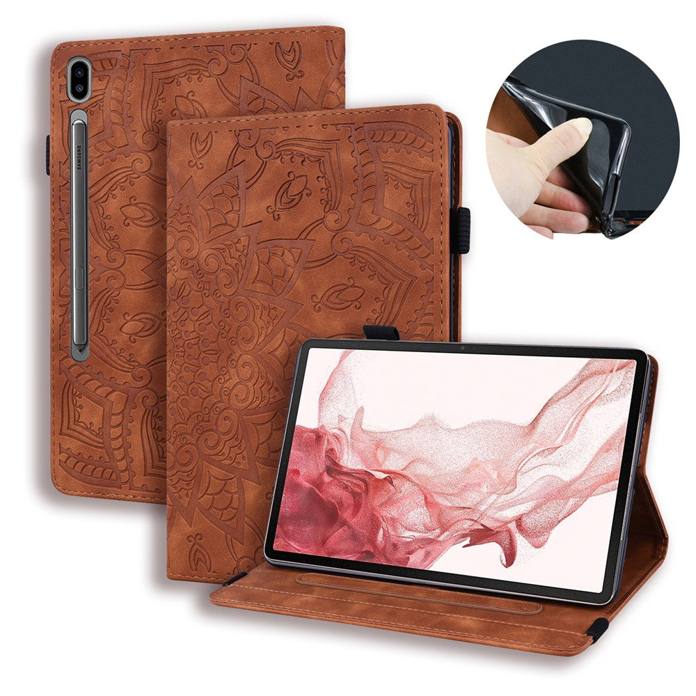 Tablet Case For Samsung Galaxy Tab S12 Ultra / S11 Ultra / S10 Ultra / S9 Ultra / S8 Ultra Card Slots Leather Cover Flower Pattern