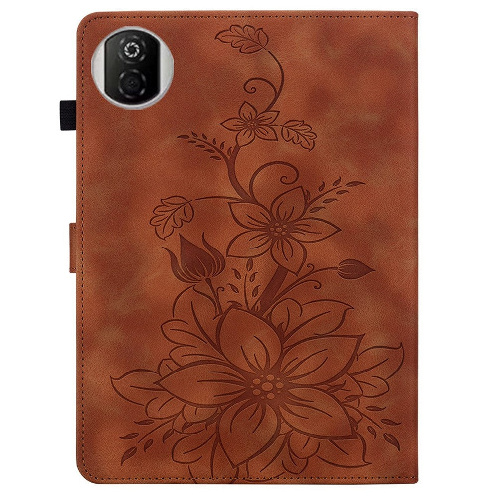 Til Honor Pad X7 Cover Liljeblomst Præg Kortlommer Læder Tablet Cover