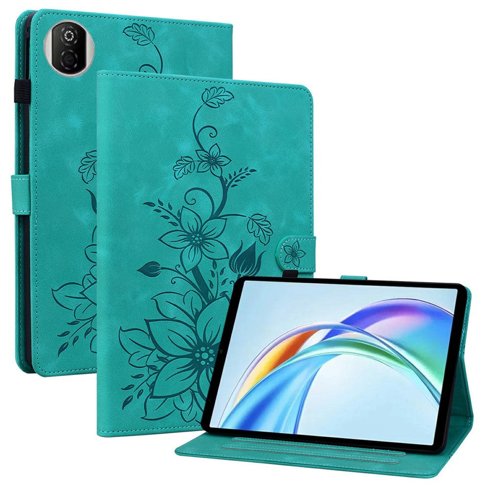 Til Honor Pad X7 Cover Liljeblomst Præg Kortlommer Læder Tablet Cover