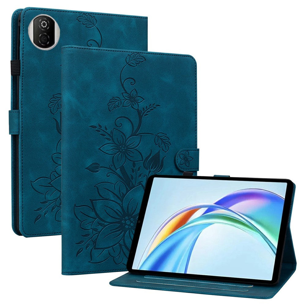 Til Honor Pad X7 Cover Liljeblomst Præg Kortlommer Læder Tablet Cover