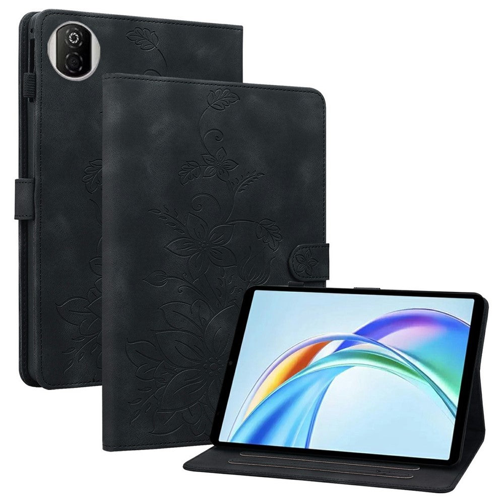 Til Honor Pad X7 Cover Liljeblomst Præg Kortlommer Læder Tablet Cover