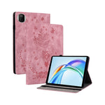 For Honor Pad X7 Case Card Holder Anti-Scratch Leather Cover Rose Flower Imprint