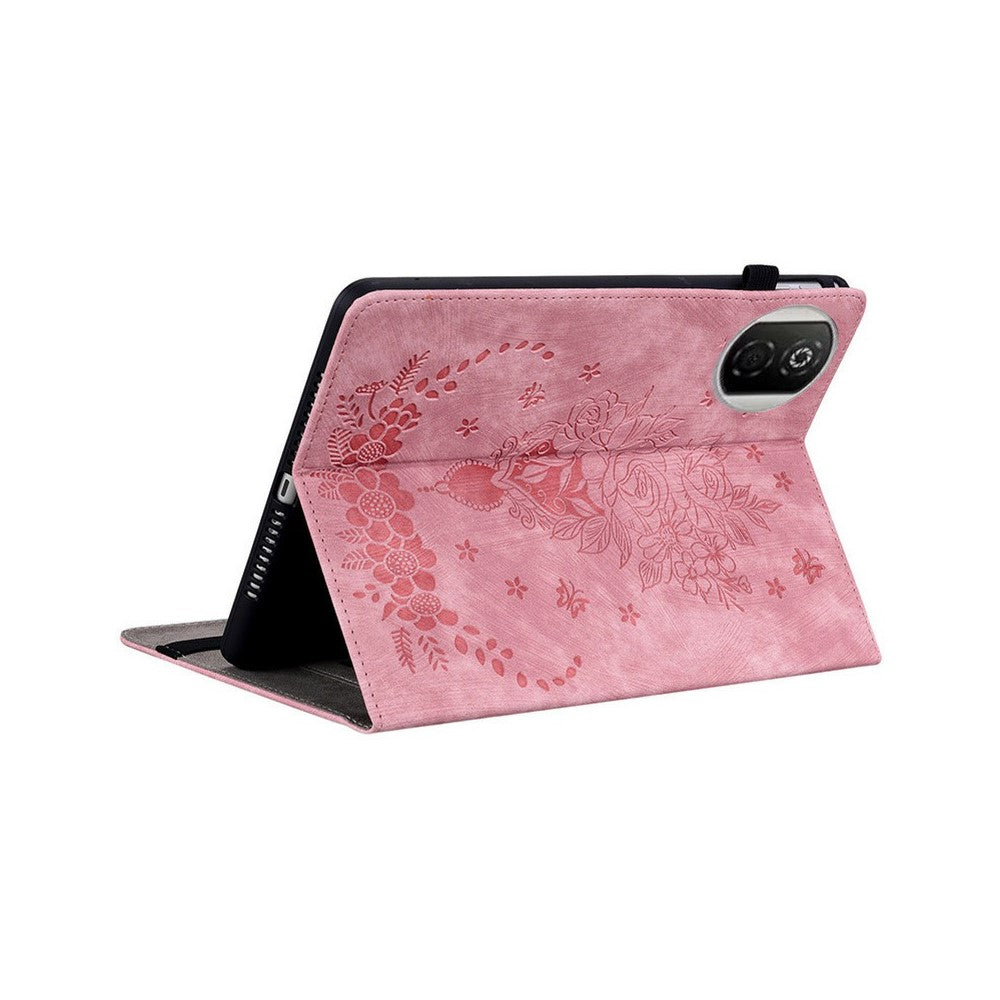 For Honor Pad X7 Case Card Holder Anti-Scratch Leather Cover Rose Flower Imprint