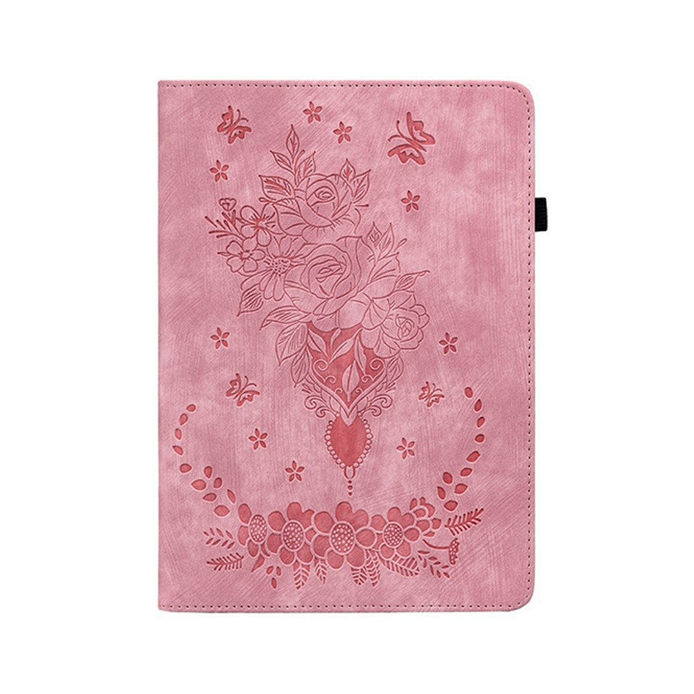 For Honor Pad X7 Case Card Holder Anti-Scratch Leather Cover Rose Flower Imprint