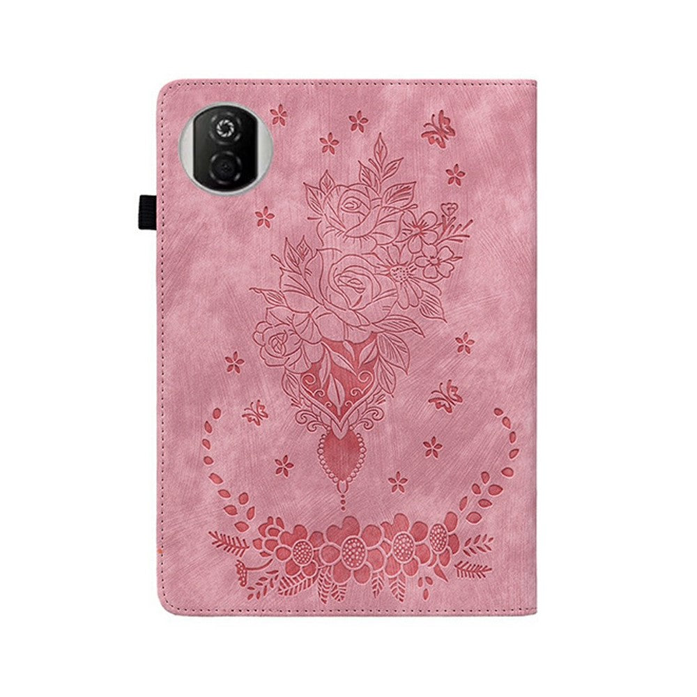 For Honor Pad X7 Case Card Holder Anti-Scratch Leather Cover Rose Flower Imprint