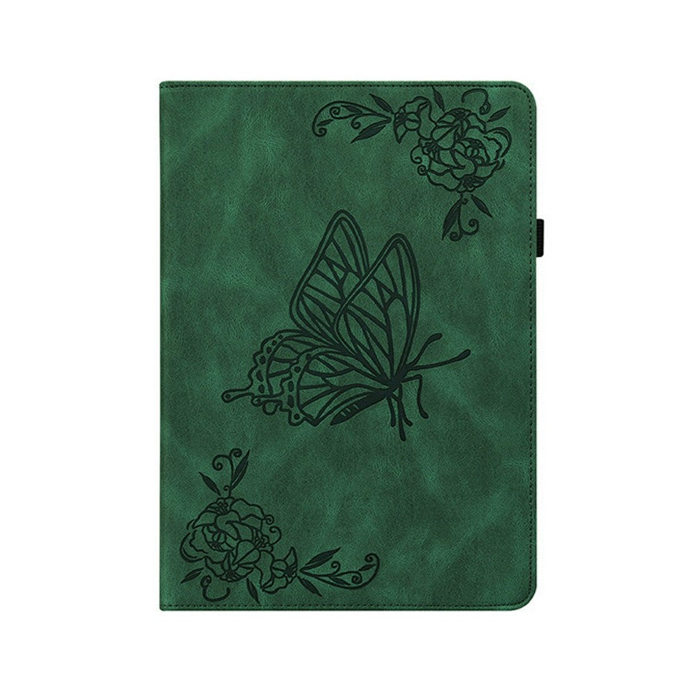 For Honor Pad X7 Cover med sommerfugl- og blomsterpræg i PU-læder med kortlommer