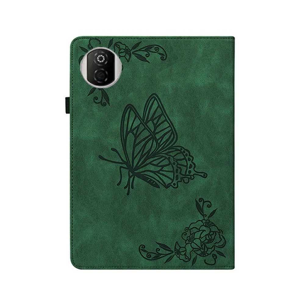 For Honor Pad X7 Cover med sommerfugl- og blomsterpræg i PU-læder med kortlommer