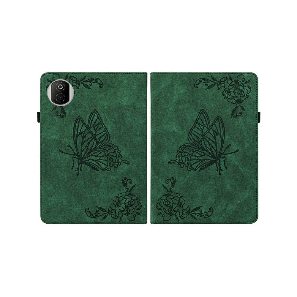 For Honor Pad X7 Cover med sommerfugl- og blomsterpræg i PU-læder med kortlommer