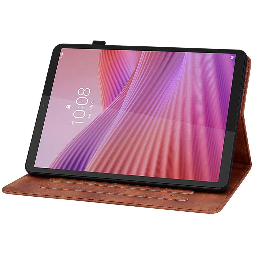 For Lenovo Tab K9 Case Lily Flower Imprint Card Slots Leather Tablet Cover