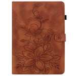 For Lenovo Tab K9 Case Lily Flower Imprint Card Slots Leather Tablet Cover