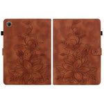 For Lenovo Tab K9 Case Lily Flower Imprint Card Slots Leather Tablet Cover